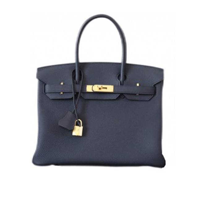 HERMES HERHERMES BIRKIN BAG SAPPHIRE GOLD BUCKLE  TOGO HALF-HANDMADE  (25cm*20cm*13cm)